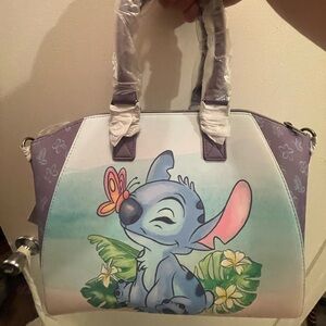 Stitch Floral Canvas purse in Lavender